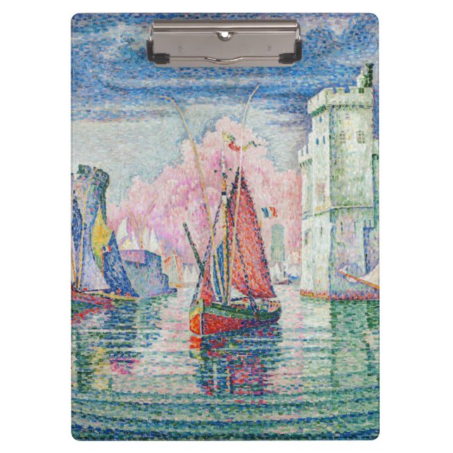 Paul Signac - Entrance of La Rochelle Harbour Clipboard (Front)