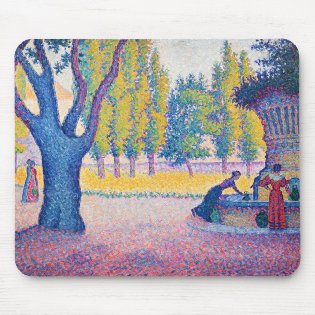 Paul Signac - Fountain des Lices, Saint-Tropez Mouse Pad (Front)