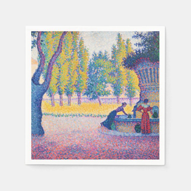 Paul Signac - Fountain des Lices, Saint-Tropez Napkin (Front)