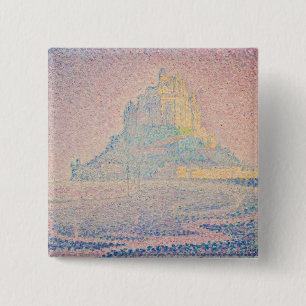 Paul Signac - Mont Saint Michel, Fog and Sun 2 Inch Square Button