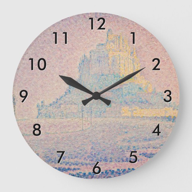 Paul Signac - Mont Saint Michel, Fog and Sun Large Clock (Front)