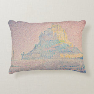 Paul Signac - Mount Saint Michel Fog and Sun Accent Pillow