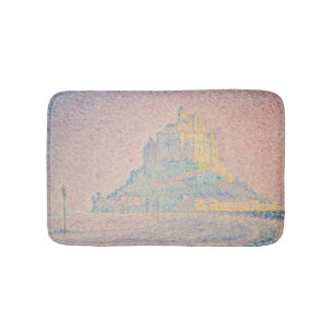 Paul Signac - Mount Saint Michel Fog and Sun Bath Mat