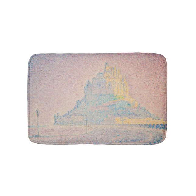 Paul Signac - Mount Saint Michel Fog and Sun Bath Mat (Front)