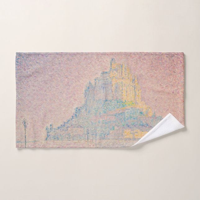 Paul Signac - Mount Saint Michel Fog and Sun Bath Towel Set (Hand Towel)