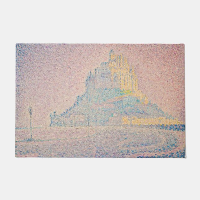 Paul Signac - Mount Saint Michel Fog and Sun Doormat (Front)