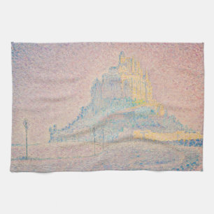 Paul Signac - Mount Saint Michel Fog and Sun Kitchen Towel
