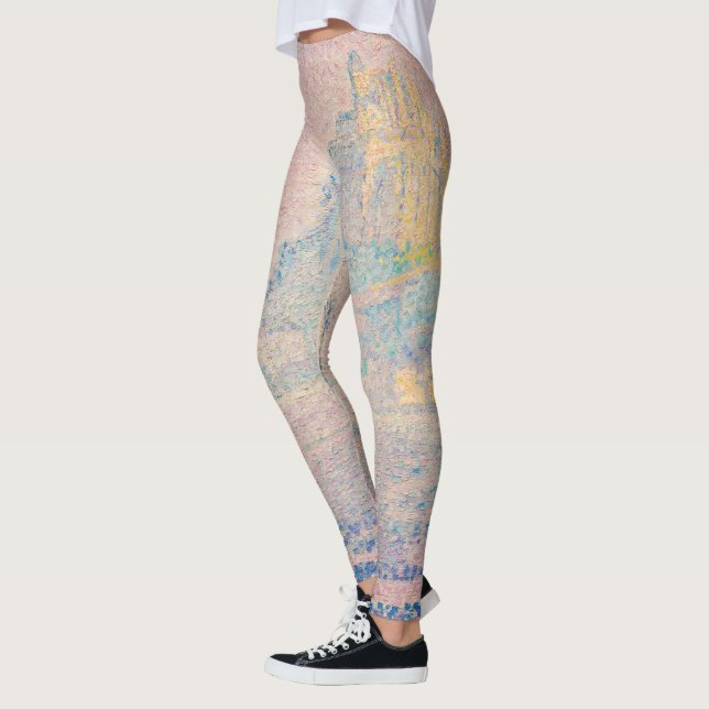 Paul Signac - Mount Saint Michel Fog and Sun Leggings (Left)