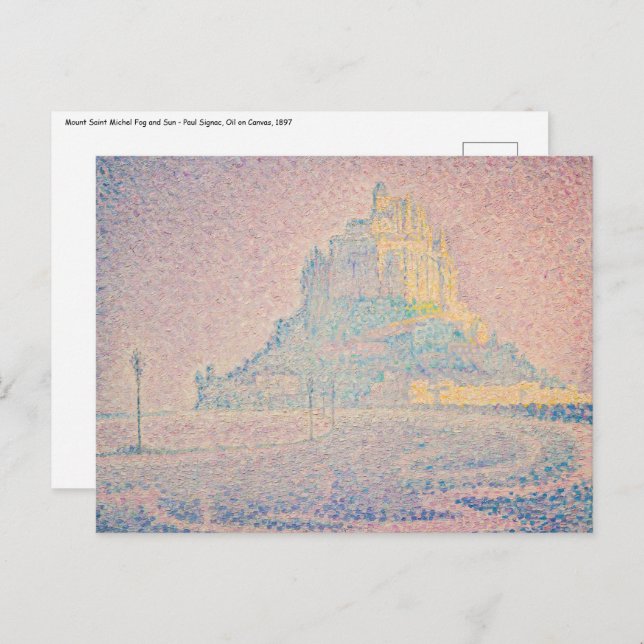 Paul Signac - Mount Saint Michel Fog and Sun Postcard (Front/Back)