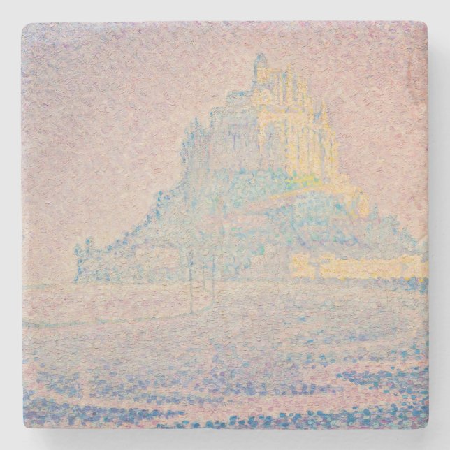 Paul Signac - Mount Saint Michel Fog and Sun Stone Coaster (Front)