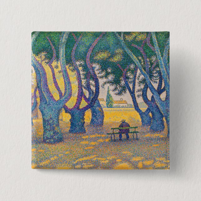 Paul Signac - Place des Lices, Saint-Tropez 2 Inch Square Button (Front)