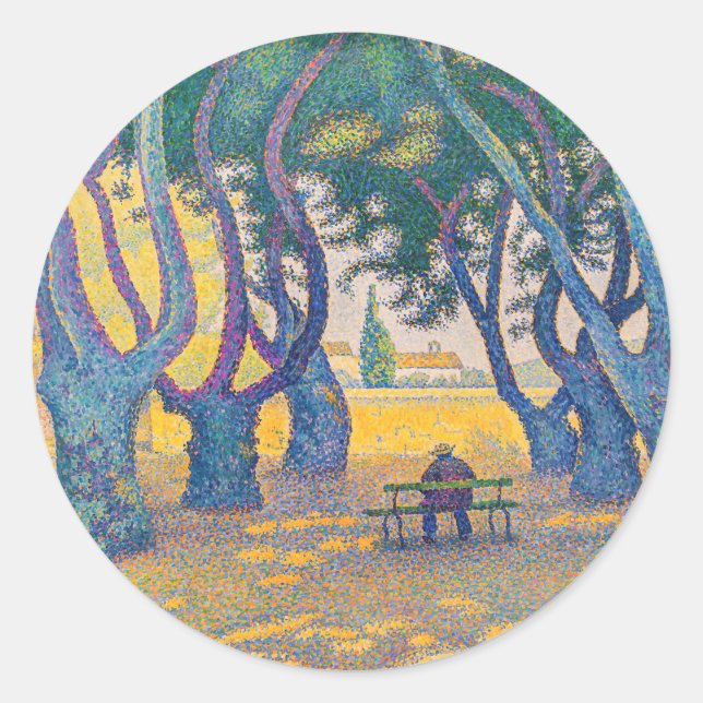 Paul Signac - Place des Lices, Saint-Tropez Classic Round Sticker (Front)
