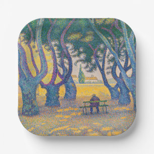 Paul Signac - Place des Lices, Saint-Tropez Paper Plate