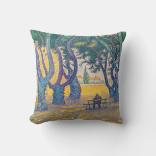 Paul Signac - Place des Lices, Saint-Tropez Throw Pillow