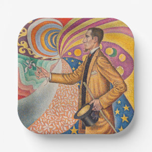 Paul Signac - Portrait of M Felix Feneon, Opus 217 Paper Plate