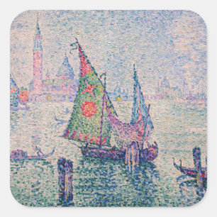 Paul Signac - The Green Sail Square Sticker