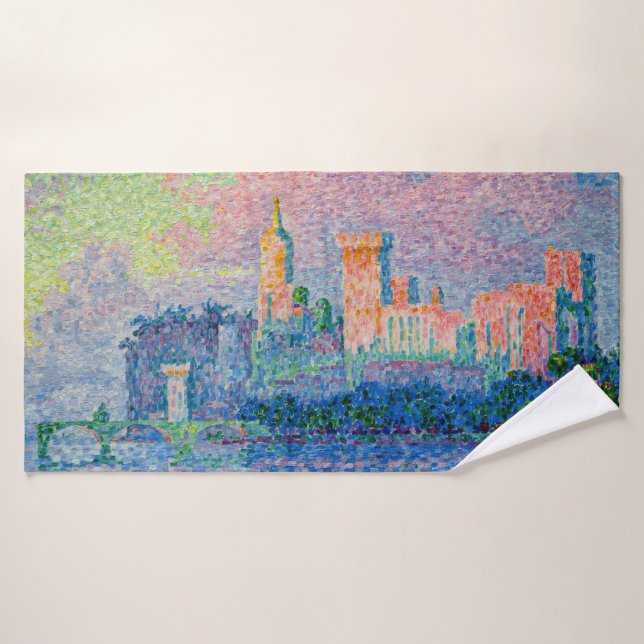 Paul Signac - The Papal Palace, Avignon Bath Towel Set (Bath Towel)