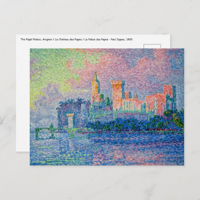 Paul Signac - The Papal Palace, Avignon Postcard (Front/Back)
