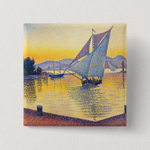 Paul Signac - The Port at Sunset, Opus 236 2 Inch Square Button