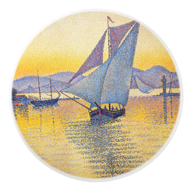 Paul Signac - The Port at Sunset, Opus 236 Ceramic Knob (Front)
