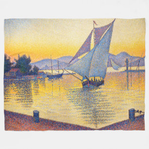 Paul Signac - The Port at Sunset, Opus 236 Fleece Blanket
