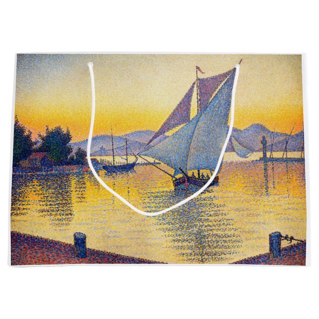 Paul Signac - The Port at Sunset, Opus 236 Large Gift Bag (Front)