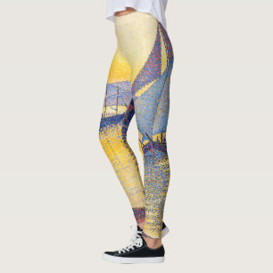 Paul Signac - The Port at Sunset, Opus 236 Leggings