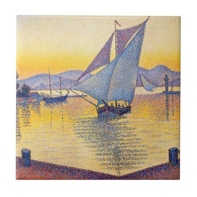 Paul Signac - The Port at Sunset, Opus 236 Tile (Front)