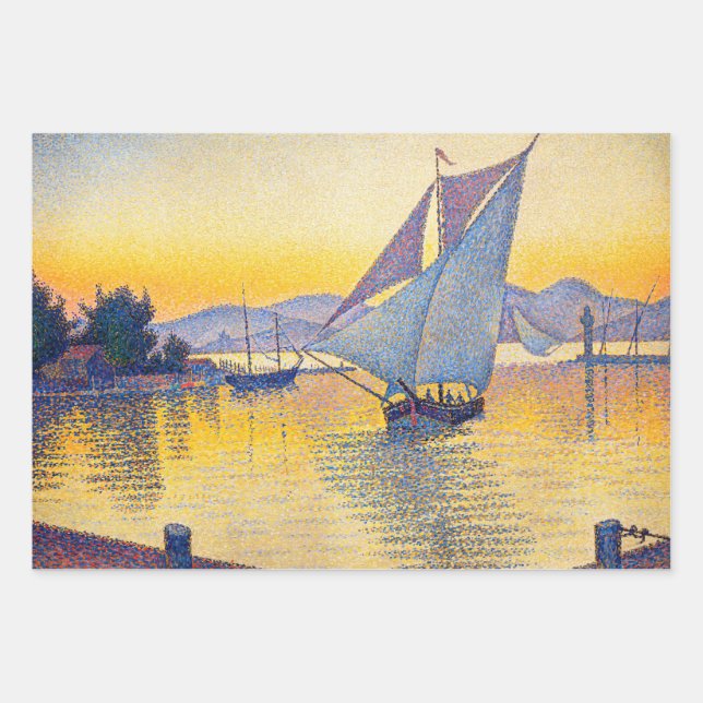 Paul Signac - The Port at Sunset, Opus 236 Wrapping Paper Sheet (Front)