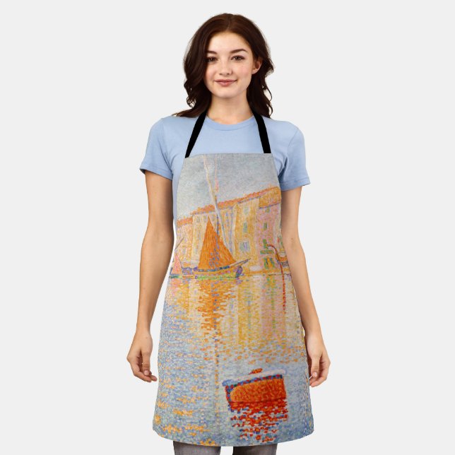 Paul Signac - The Red Buoy, Saint-Tropez Apron (Worn)