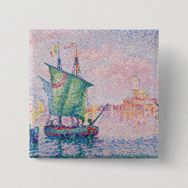 Paul Signac - Venice, The Pink Cloud 2 Inch Square Button (Front)