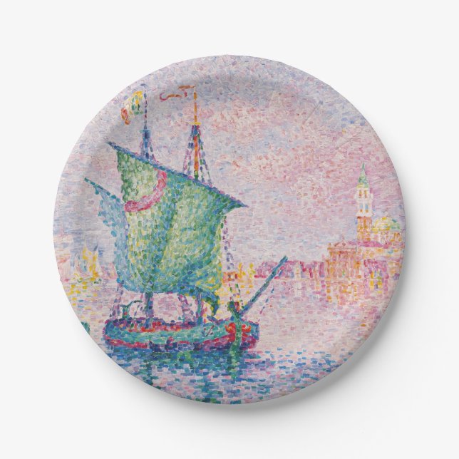 Paul Signac - Venice, The Pink Cloud Paper Plate (Front)