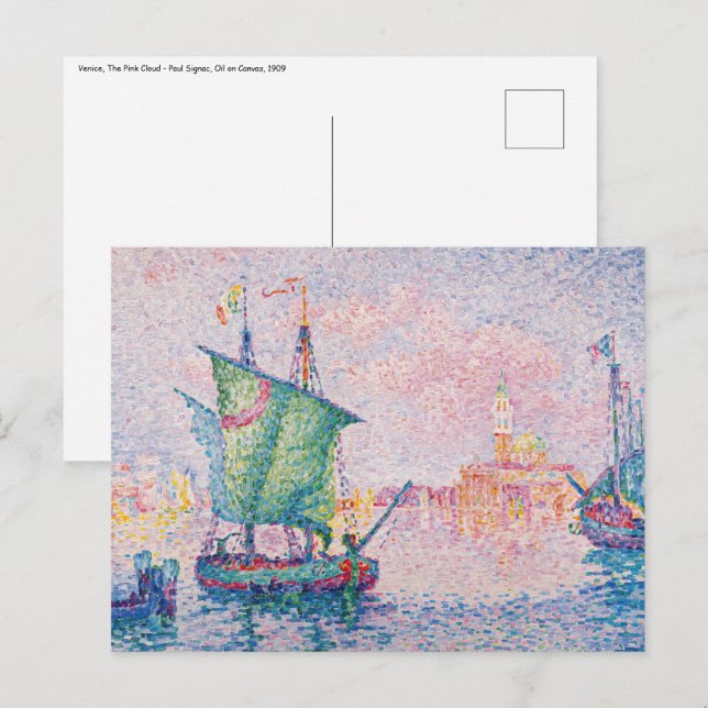 Paul Signac - Venice, The Pink Cloud Postcard (Front/Back)