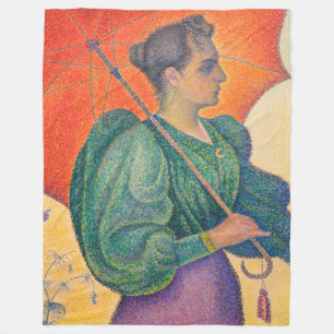 Paul Signac - Woman with a Parasol Fleece Blanket