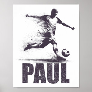 Paul Soccer Boys Personalized First Name Paul Poster