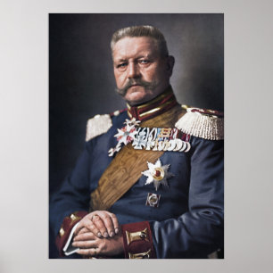 Paul von Hindenburg 1914 Colorized Poster