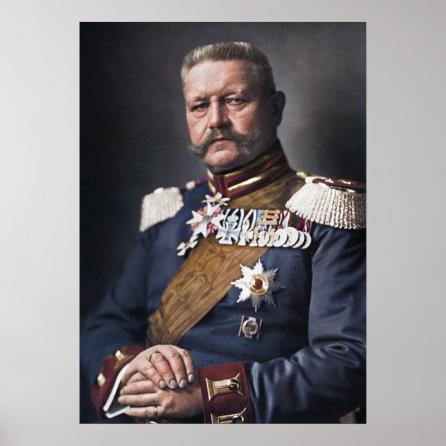 Paul von Hindenburg 1914 Colorized Poster (Front)