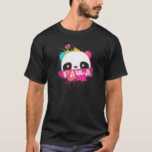 PAULA - Beautiful Girl Name With Adorable Panda T-Shirt