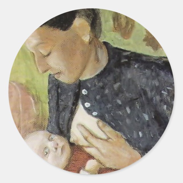 Paula Becker- Breastfeeding mother of Paula Becker Classic Round Sticker (Front)