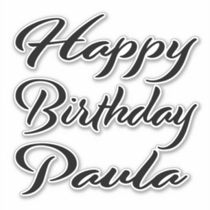 Paula name first name black Sticker birthday