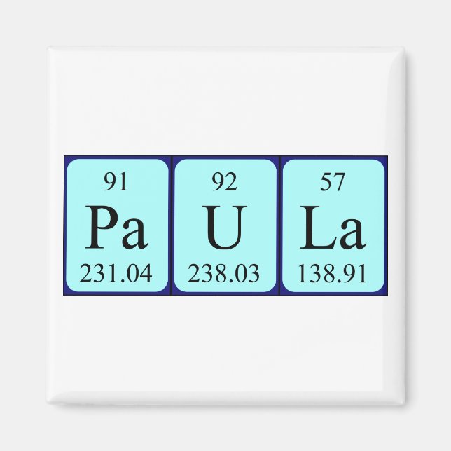 Paula periodic table name magnet (Front)