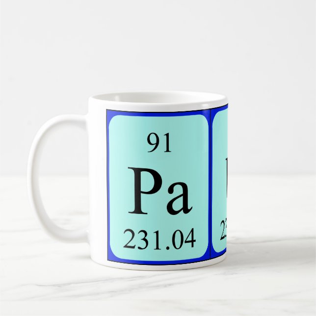Paula periodic table name mug (Left)