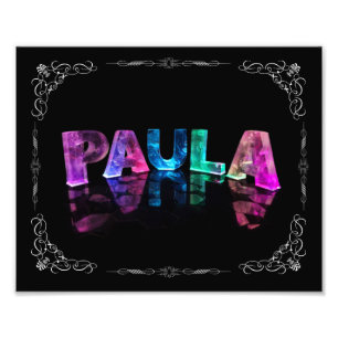 Paula  - The Name Paula in 3D Lights (Photograph) Photo Print