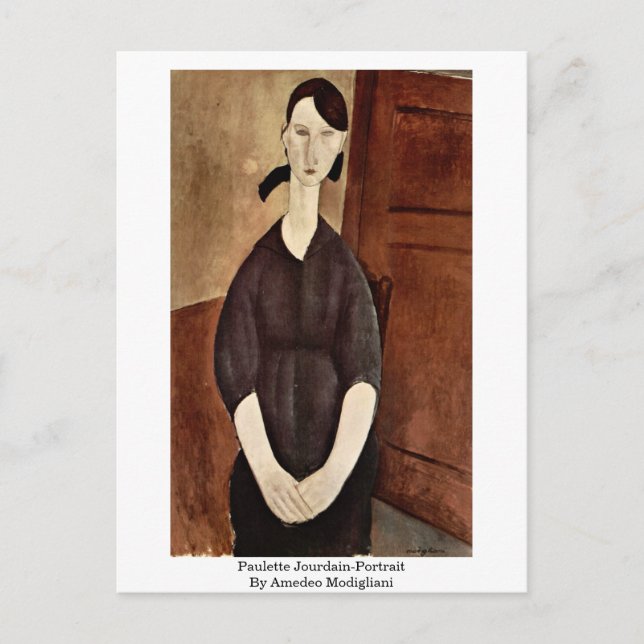 Paulette Jourdain-Portrait By Amedeo Modigliani Postcard (Front)