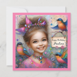 PAULINA ~ Carte d'anniversaire ~ Fille papillon ~