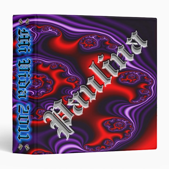 Paulina Custom Fractal 1-1/2" 3 Ring Binder (Front/Spine)