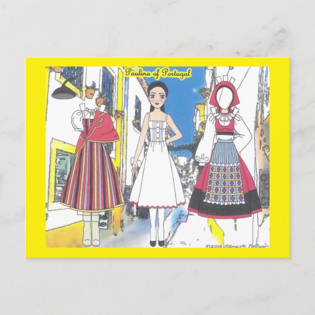 Paulina Portugal Papier Doll Carte postale (Devant)