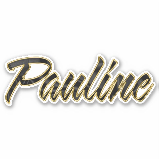 Pauline black gold lettering sticker sticker (Front)