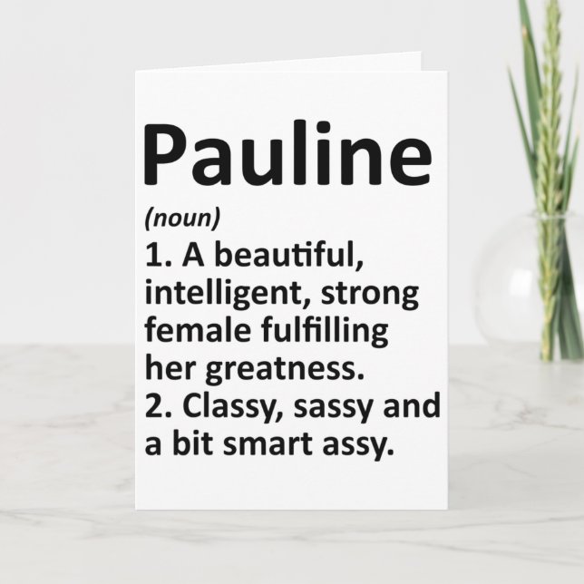 Pauline Definition Personalized Name Funny Christm Card (Front)