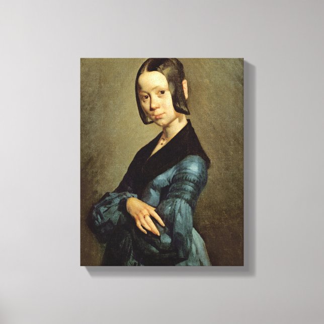 Pauline Ono  in Blue, 1841-42 Canvas Print (Front)